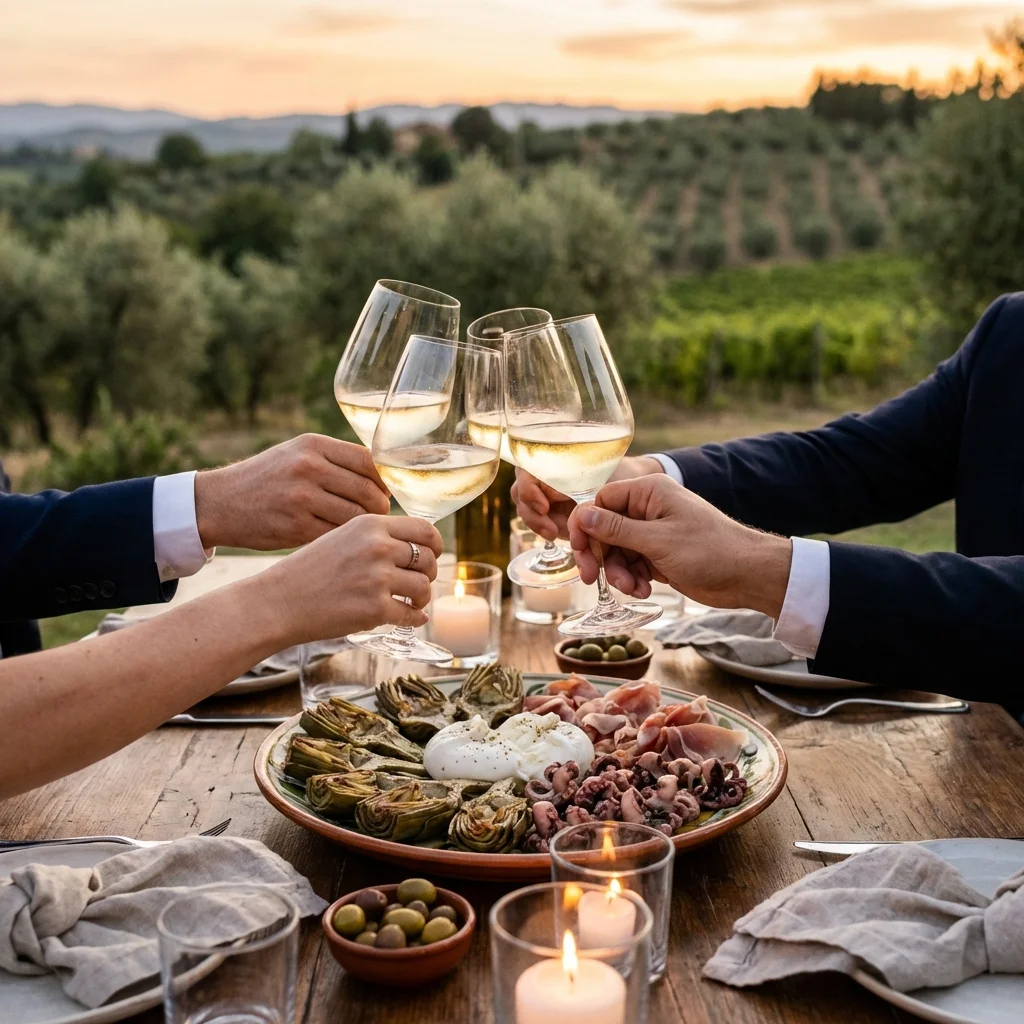 italian wedding food shared antipasti with local wine