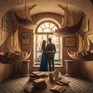 Proposal at the Libreria Acqua Alta bookshop, Venice – libreria acqua alta proposal venice – Kiss Me Italy