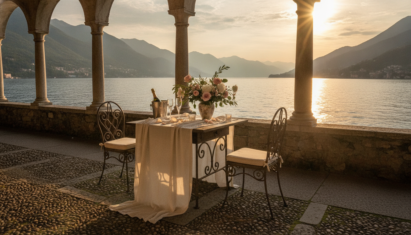 Proposal on the terrace of Monastero Pax, Lake Como – monastero pax proposal como – Kiss Me Italy