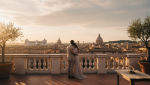 The Pincio Terrace Golden Hour Proposal — Rome