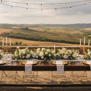 Wedding reception terrace at Relais Val d'Orcia, Tuscany – relais val d orcia micro wedding toscana – Kiss Me Italy