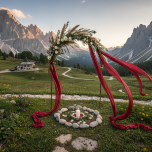 Elopement ceremony in the panoramic garden of Rifugio Col Pradat, Dolomites – rifugio col pradat elopement dolomites – Kiss Me Italy