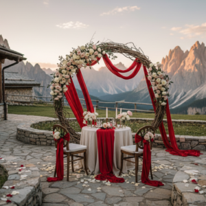 Vow renewal ceremony in the panoramic garden of Rifugio Col Pradat, Dolomites – rifugio col pradat vow renewal dolomites – Kiss Me Italy