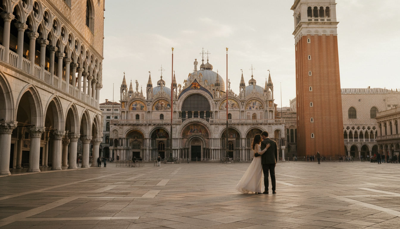 Proposal in St. Mark's Square, Venice, at sunrise – st marks square proposal venice – Kiss Me Italy