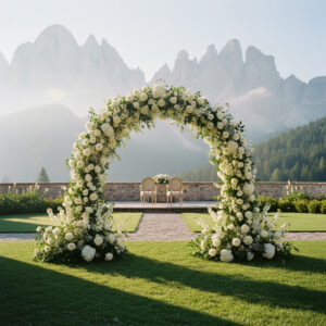 Garden wedding ceremony at Tirler - Dolomites Living Hotel – tirler wedding dolomites – Kiss Me Italy