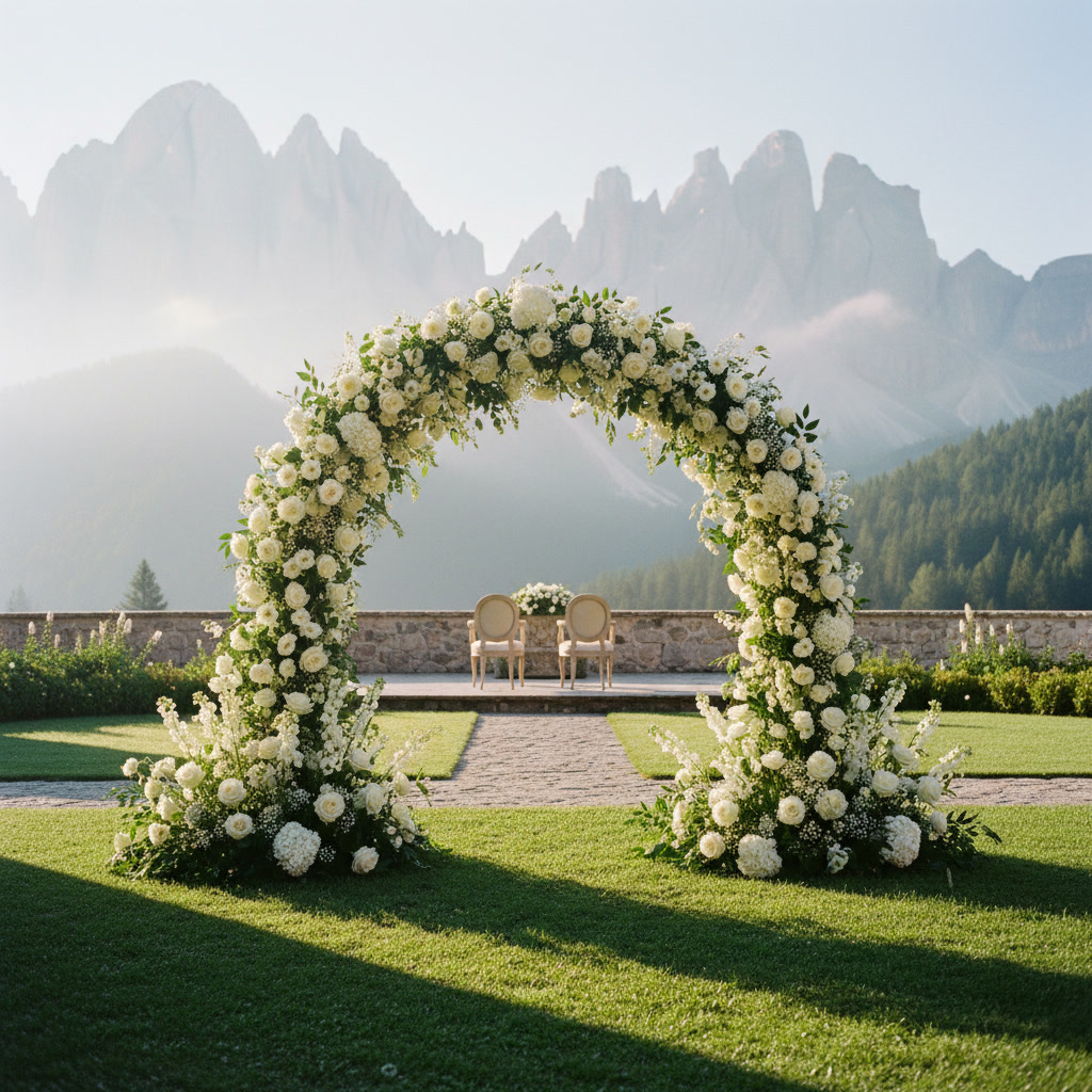 Garden wedding ceremony at Tirler - Dolomites Living Hotel – tirler wedding dolomites – Kiss Me Italy
