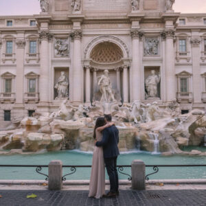 Proposal at the Trevi Fountain in Rome at dawn – trevi fountain proposal rome – Kiss Me Italy
