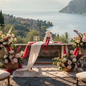 Vow renewal ceremony on the terrace of Villa Arcadio, Lake Garda – villa arcadio vow renewal garda – Kiss Me Italy