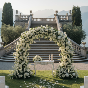 Wedding ceremony on the monumental staircase of Villa Bettoni, Lake Garda – villa bettoni wedding garda – Kiss Me Italy