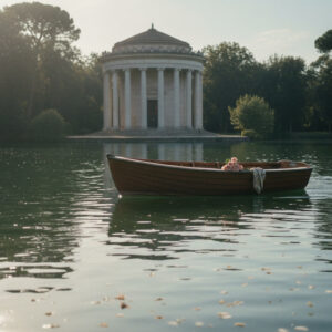Proposal aboard a rowboat on the Villa Borghese lake in Rome – villa borghese proposal rome – Kiss Me Italy