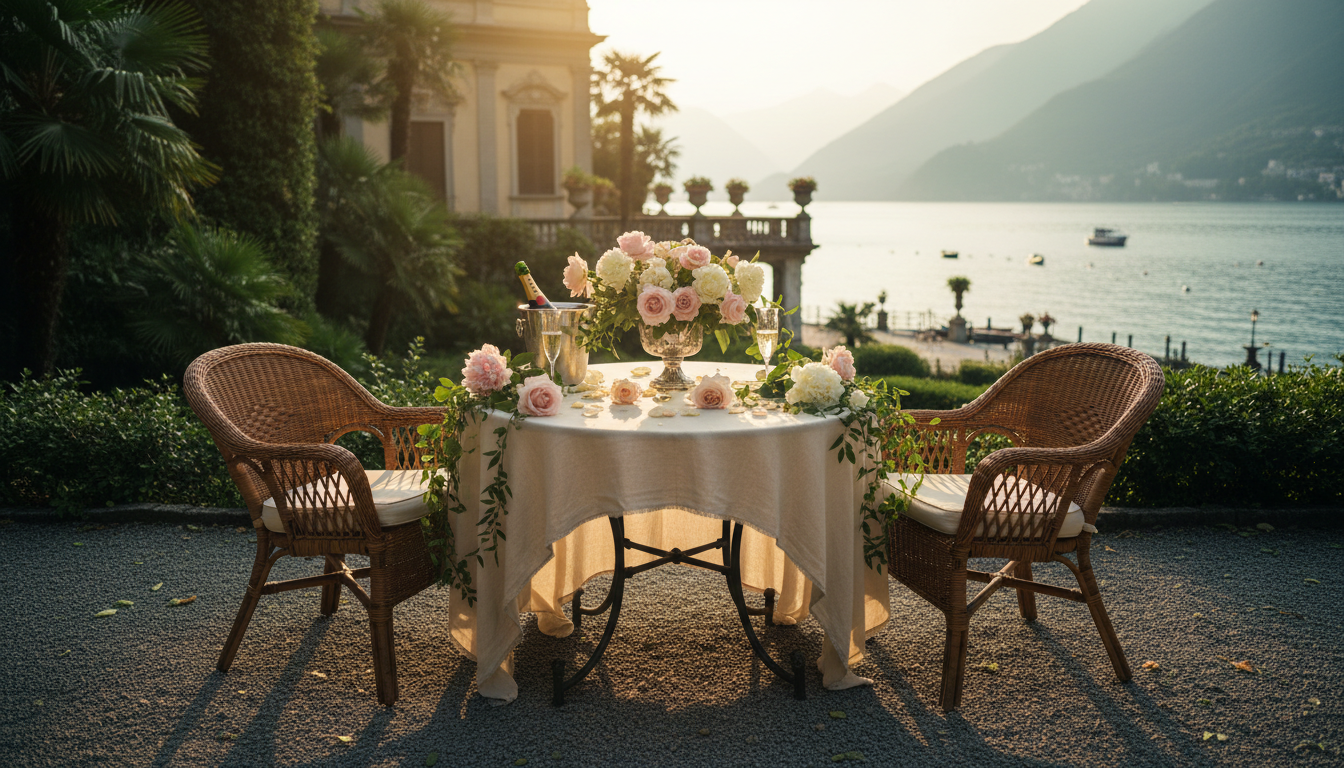 Golden-hour proposal in the gardens of Villa Carlotta, Lake Como – villa carlotta proposal como – Kiss Me Italy