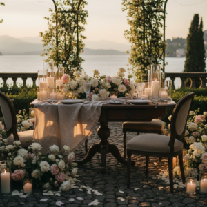 Garden proposal setup at Villa D'Este, Lake Como – villa d este proposal timeless como – Kiss Me Italy