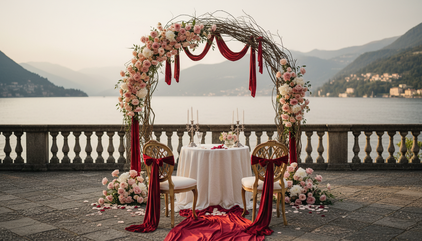 Vow renewal ceremony on Terrazza Mantero at Villa D'Este, Lake Como – villa d este vow renewal como – Kiss Me Italy
