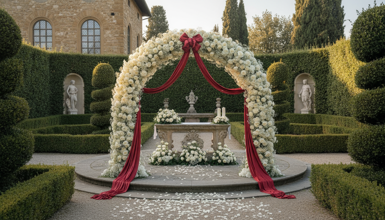 Elopement ceremony in the gardens of Villa Gamberaia, Florence – villa gamberaia elopement toscana – Kiss Me Italy