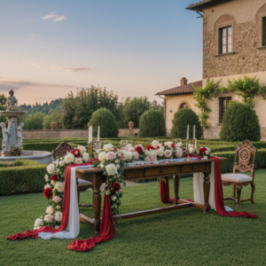 Vow renewal ceremony in the gardens of Villa Gamberaia, Florence – villa gamberaia vow renewal toscana – Kiss Me Italy