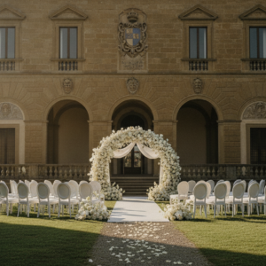 Wedding ceremony before Villa Gamberaia, Florence – villa gamberaia wedding toscana – Kiss Me Italy