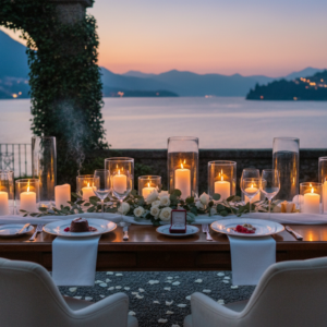 Vow renewal dinner celebration at Villa Pessina, Lake Como – villa pessina vow renewal moonlit como – Kiss Me Italy