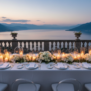 The Panoramic Hilltop Wedding — Lake Garda (Villa Sostaga) Wedding dinner overlooking Lake Garda at Villa Sostaga – villa sostaga wedding garda – Kiss Me Italy
