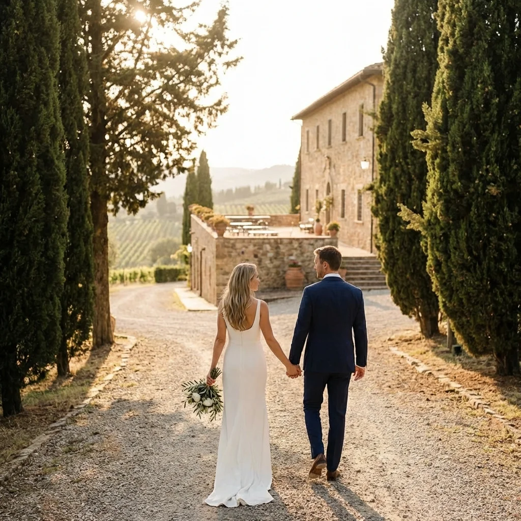 vow renewal italy Tuscany villa cypress drive