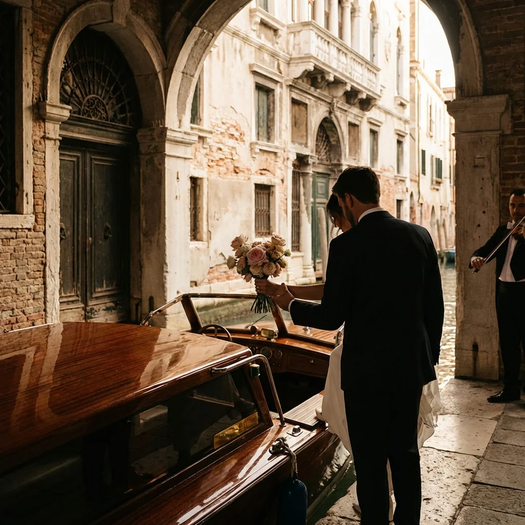 Vow renewal Venice Italy — Arrive as the city hushes