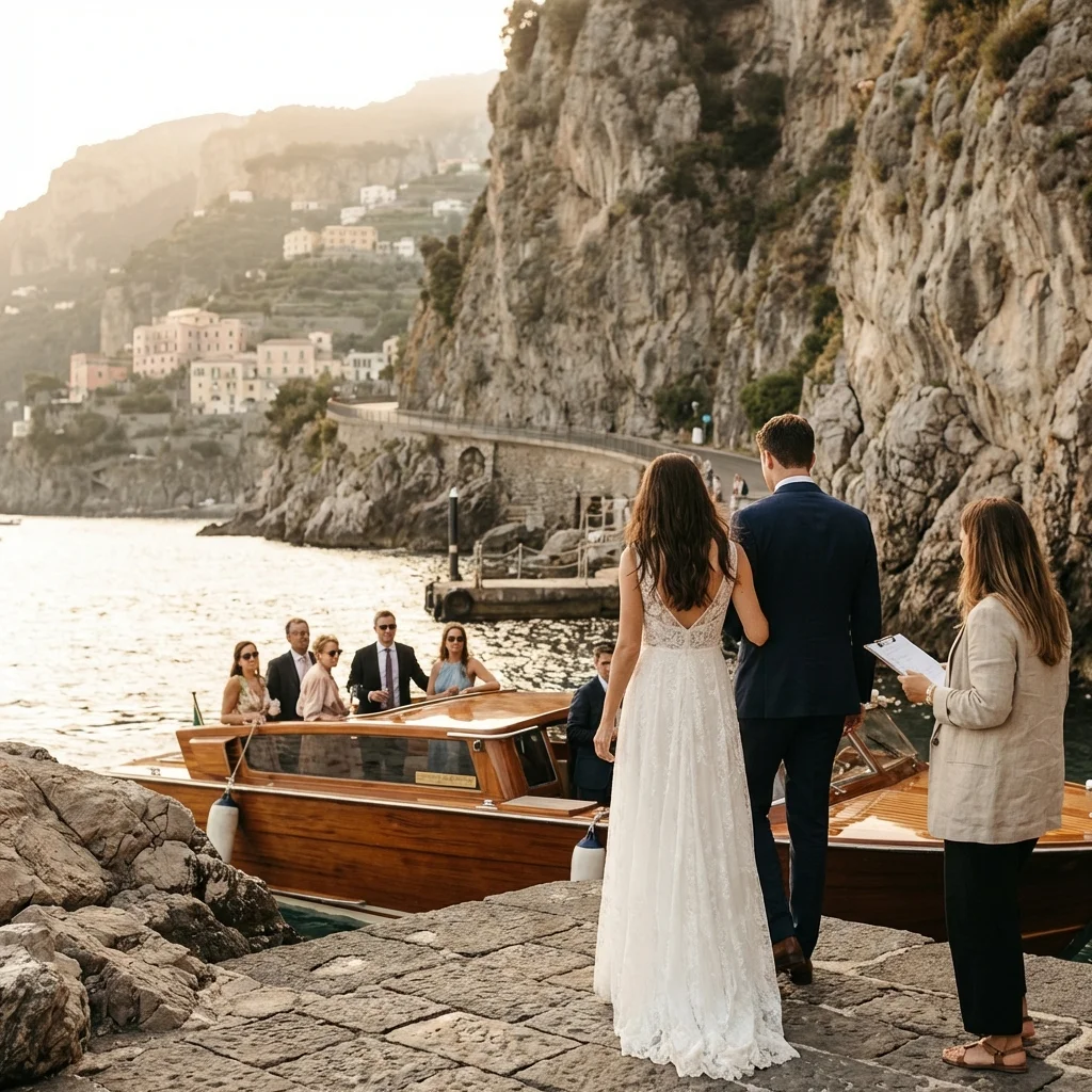 wedding venues amalfi coast italy private boat arrival