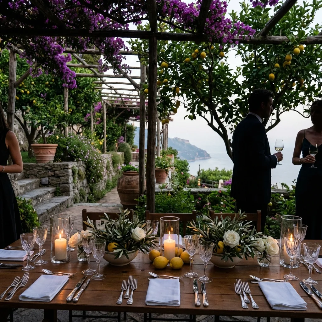wedding venues amalfi coast italy villa garden dinner