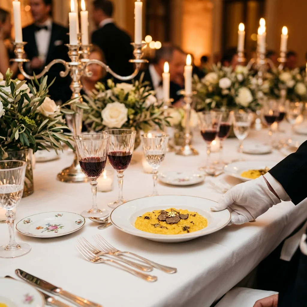 wedding venues rome italy luxury dinner service closeup