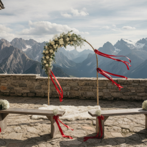 Elopement ceremony on the terrace of Baita Resch, Dolomites – baita resch elopement dolomites – Kiss Me Italy