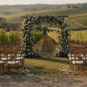 Wedding ceremony among the vineyards of Capanna Suites, Montalcino – capanna suites wedding 50 guests high season – Kiss Me Italy