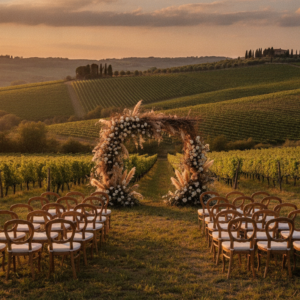 Wedding ceremony among the vineyards of Capanna Suites, Montalcino – capanna suites wedding 50 guests low season – Kiss Me Italy