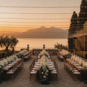 Large wedding reception in the park of Casa degli Spiriti, Lake Garda – casa degli spiriti wedding 100 guests – Kiss Me Italy