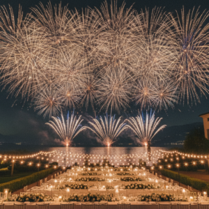 Fireworks over Lake Garda at a Casa degli Spiriti wedding for 40 guests – casa degli spiriti fireworks wedding 40 guests – Kiss Me Italy