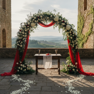 Elopement ceremony in the courtyard of Castello di Bibbione, Tuscany – castello di bibbione elopement toscana – Kiss Me Italy