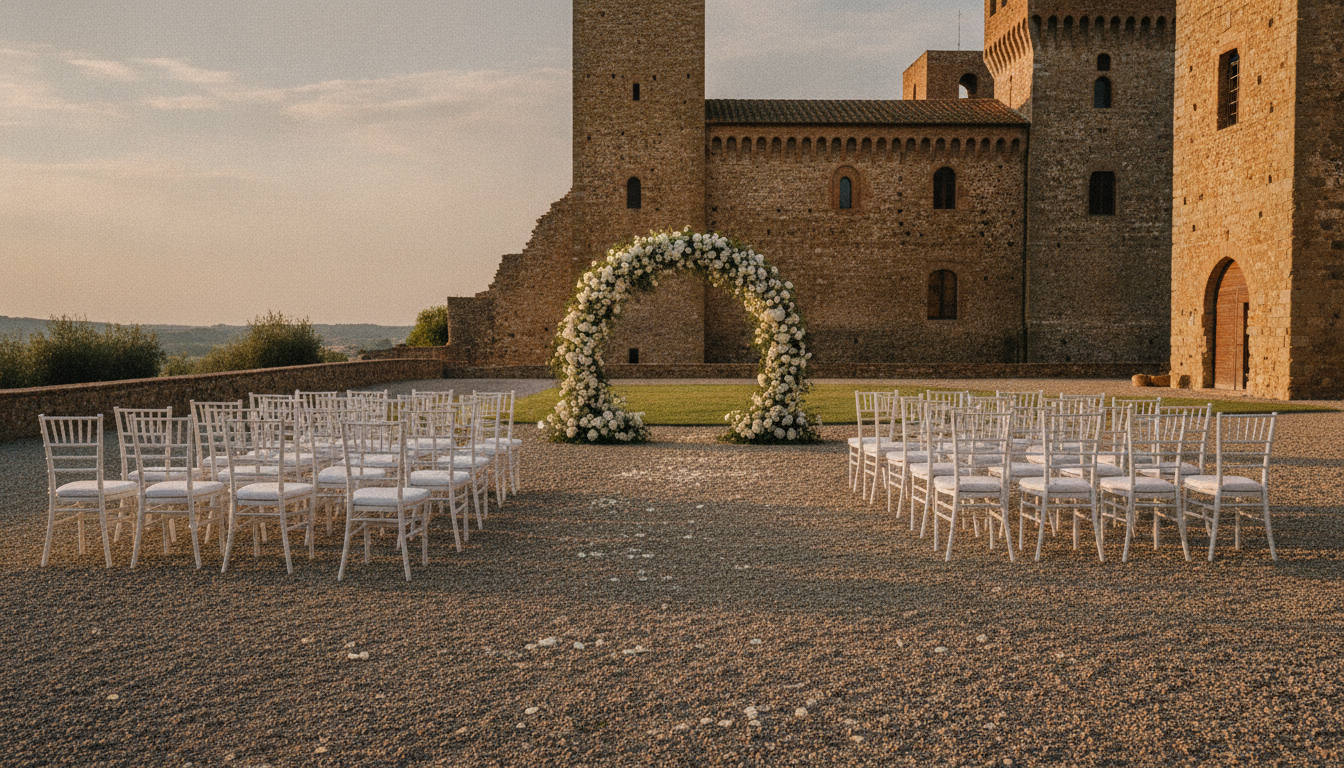 Wedding at Castello di Celsa, Siena, castle garden – castello di celsa wedding 22 guests – Kiss Me Italy