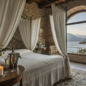 Falcon Tower suite for a vow renewal night at Castello di Rossino – castello di rossino toast overnight vow renewal – Kiss Me Italy