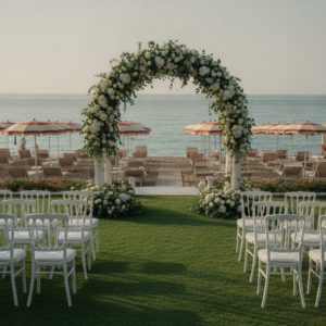 Beach club ceremony at Dalmazia, Forte dei Marmi – dalmazia beach club wedding 90 guests – Kiss Me Italy