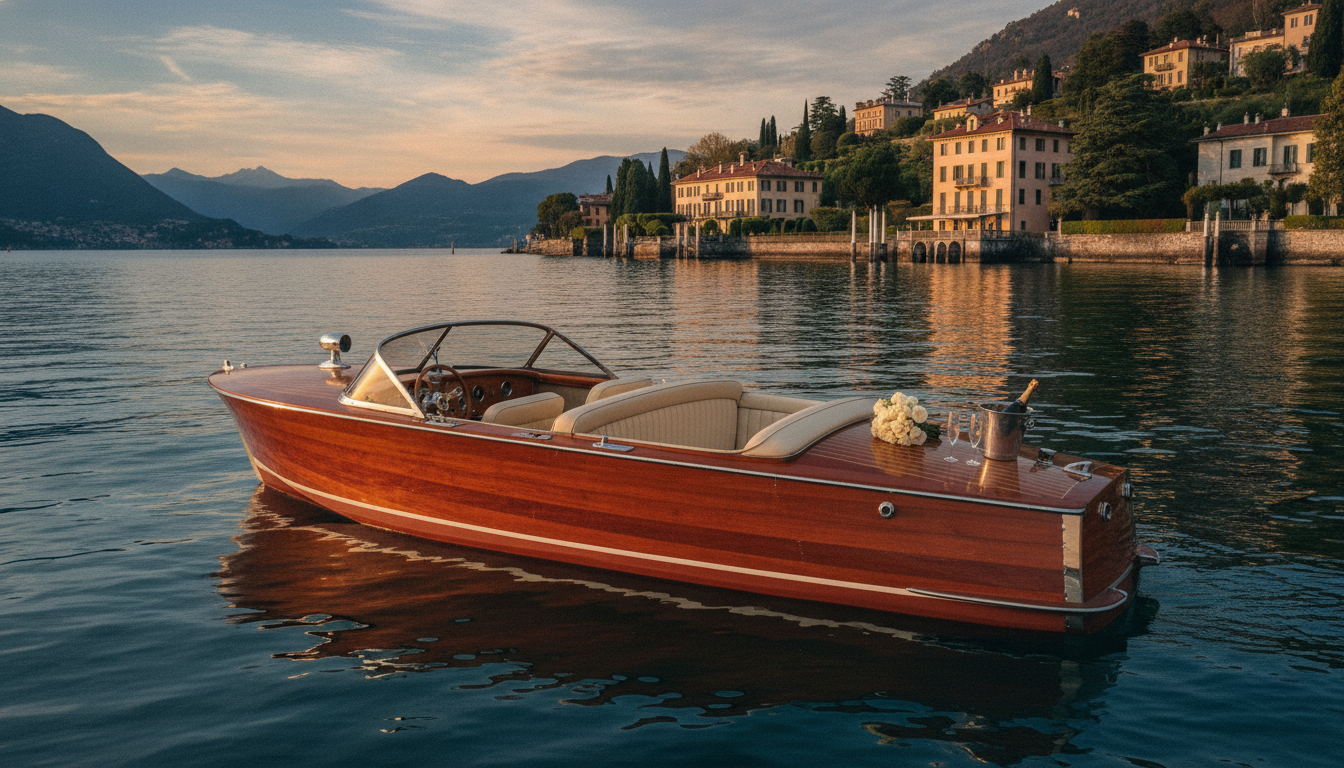 Proposal on a classic Riva boat on Lake Como – riva boat proposal lake como 2 hours – Kiss Me Italy
