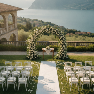 Garden ceremony at Villa Cariola, Lake Garda – villa cariola all inclusive wedding 70 guests may september – Kiss Me Italy