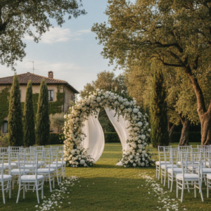 Ceremony in the English garden of Villa Grabau, Lucca – villa grabau micro wedding 4 nights high season – Kiss Me Italy