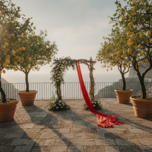Symbolic love story ceremony setup in the Amalfi Coast – love story ceremony amalfi coast – Kiss Me Italy