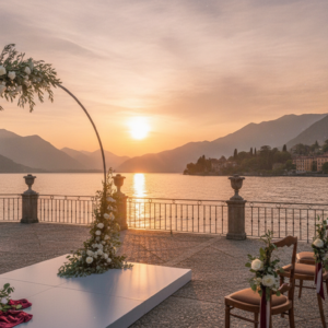 Symbolic love story ceremony setup in Lake Como – love story ceremony lake como – Kiss Me Italy