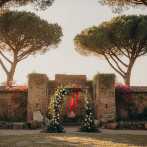 Symbolic love story ceremony setup in Rome – love story ceremony rome – Kiss Me Italy