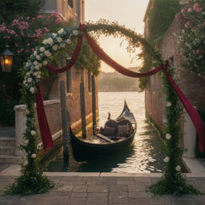 Symbolic love story ceremony setup in Venice – love story ceremony venice – Kiss Me Italy
